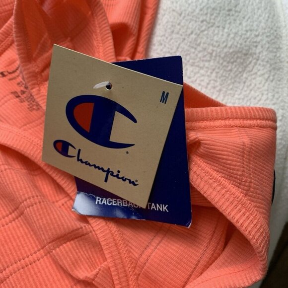 Champion Women's Racerback Tank Top Size Medium Coral Orange Scoop Neck NWT - Picture 5 of 6